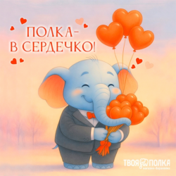 Полка — в сердечко!